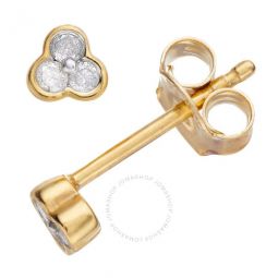 Diamond Muse 0.10 cttw Yellow Gold Over Sterling Silver 3-Stone Diamond Stud Earrings