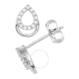 Diamond Muse 0.10 cttw Sterling Silver Diamond Teardrop Stud Earrings