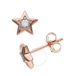 Diamond Muse 0.10 cttw Rose Gold Over Sterling Silver Diamond Star Stud Earrings