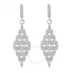 2.15 Carat T.W. White Cubic Zirconia Womens Dangling Earrings in Sterling Silver