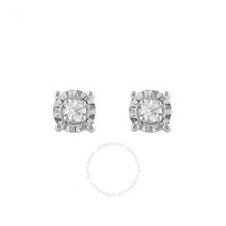 Diamond Muse 0.10 cttw White Gold Over Sterling Silver Diamond Stud Earrings for Women