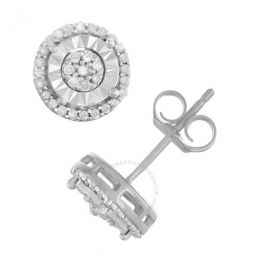 0.25 cttw Diamond Womens Cluster Stud Earring in Miracle Plate Sterling Silver (I-J, I2-I3)