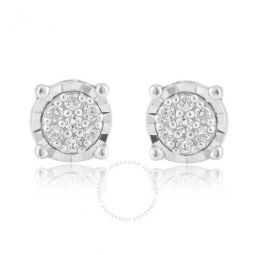 Diamond Muse 0.10 cttw 10KT White Gold Round Cut Diamond Stud Earrings for Women