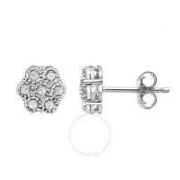 Diamond Muse 0.10 cttw White Gold Over Sterling Silver Diamond Stud Earrings for Women