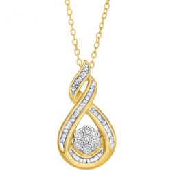 Diamond Muse 0.25 cttw Yellow Gold Over Sterling Silver Diamond Teardrop Necklace for Women