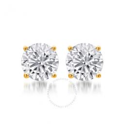1.25 Carat T.W. Round White Diamond Yellow Gold over Sterling Silver Stud Earrings for Women