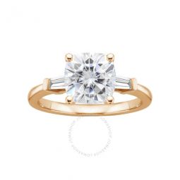 1.33 cttw Rose Gold Plated Over Sterling Silver Cushion cut Swarovski Diamond Engagement Ring