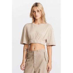 Rolled Cropped Tee - Sand Dollar