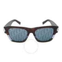 Blue Mirror Logo Square Mens Sunglasses