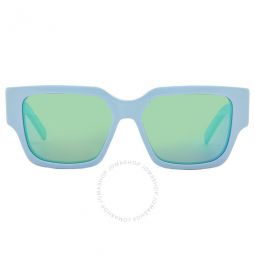 Blue Mirror Square Mens Sunglasses