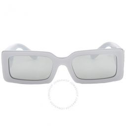 Light Grey MIrrored Silver Rectangular Ladies Sunglasses