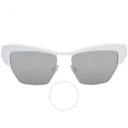 Light Gray Mirrored Silver Cat Eye Ladies Sunglasses