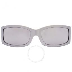Light Grey Mirror Silver Wrap Unisex Sunglasses