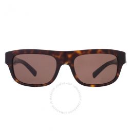 Dark brown Rectangular Mens Sunglasses