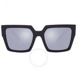 Grey Mirrored Black Square Ladies Sunglasses
