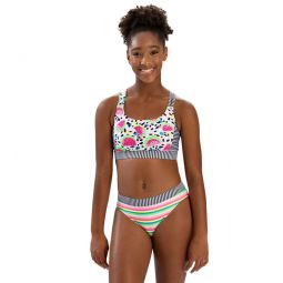 Dolfin Uglies Womens Asymmetrical Two Piece Work Out Swimsuit