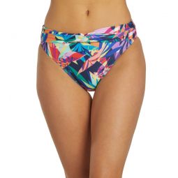 Dolfin Womens Aquashape Print Contemporary Knot Front Bikini Bottom