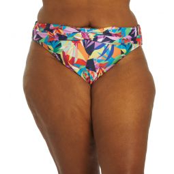 Dolfin Aquashape Womens Print Contemporary Knot Front Bikini Bottom