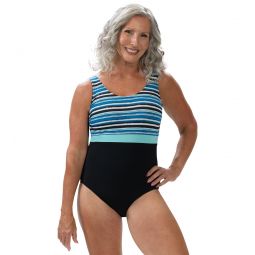 Dolfin Aquashape Womens Color Block Scoop Back One Piece Swimsuit