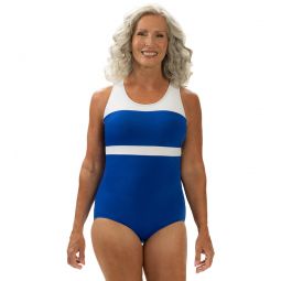 Dolfin Aquashape Womens Color Block Conservative One Piece Swimsuit
