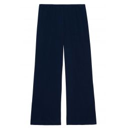 The Pointelle Simple Crop Pant - Navy