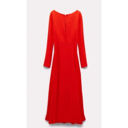 Sophisticated Volumes Dress - Shiny Red