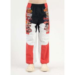 A.i. Patches Embridery Track Pants - Black/Red