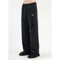RCA CABLE EMBROIDERY SWEATPANTS - BLACK