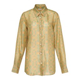 Lightweight Silk Satin Printed Shirt