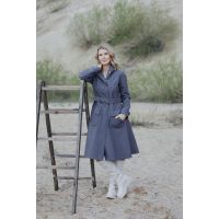 Recycled Materials Flare Raincoat - Grey
