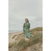 Recycled Materials Flare Raincoat - Olive