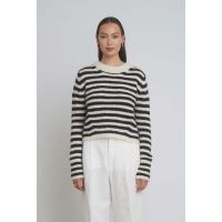 Ava Stripe Sweater - Ivory/Black