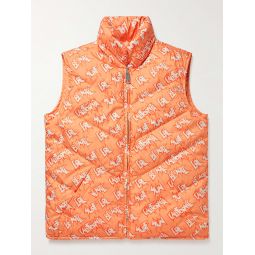 Reversible Quilted Logo-Print Shell Down Gilet