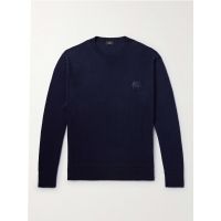 Logo-Embroidered Cotton and Cashmere-Blend Sweater
