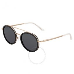 Unisex Gold Tone Round Sunglasses