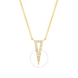 Womens 18K Yellow Gold Plated CZ Simulated Diamond Triangle Pendant Necklace