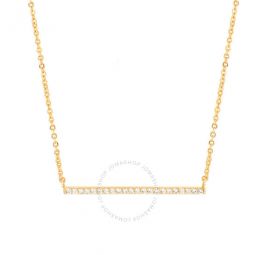 Womens 18K Yellow Gold Plated CZ Simulated Diamond Bar Necklace