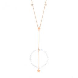Womens 18K Rose Gold Plated CZ Simulated Diamond Star Drop Necklace