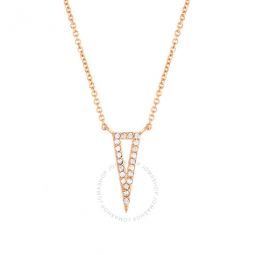 Womens 18K Rose Gold Plated CZ Simulated Diamond Triangle Pendant Necklace