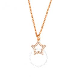 Womens 18K Rose Gold Plated CZ Simulated Diamond Star Pendant Necklace