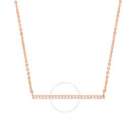 Womens 18K Rose Gold Plated CZ Simulated Diamond Bar Necklace