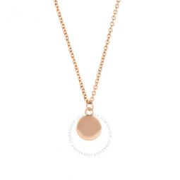 Womens 18K Rose Gold Plated Circle Pendant Layering Necklace