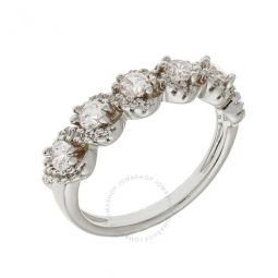 Womens 18K White Gold Plated CZ Simulated Diamond Half Eternity Ring Size 7