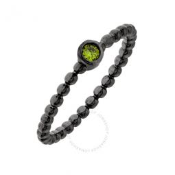Womens 18K Black Gold Plated Light Green CZ Simulated Diamond Stackable Ring Size 9