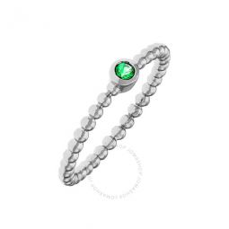 Womens 18K White Gold Plated Green CZ Simulated Diamond Stackable Ring Size 9