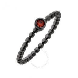 Womens 18K Black Gold Plated Red CZ Simulated Diamond Stackable Ring Size 8