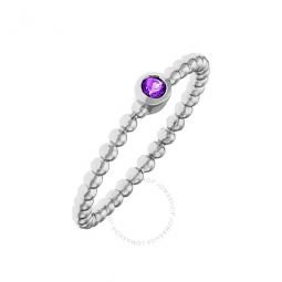 Womens 18K White Gold Plated Purple CZ Simulated Diamond Stackable Ring Size 6