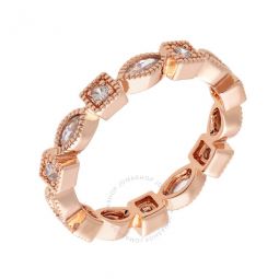 Womens 18K Rose Gold Plated CZ Simulated Diamond Stackable Eternity Ring Size 9