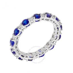 Womens 18K White Gold Plated Blue CZ Simulated Diamond Stackable Eternity Ring Size 8