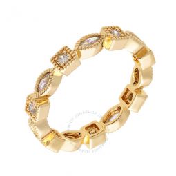 Womens 18K Yellow Gold Plated CZ Simulated Diamond Stackable Eternity Ring Size 6